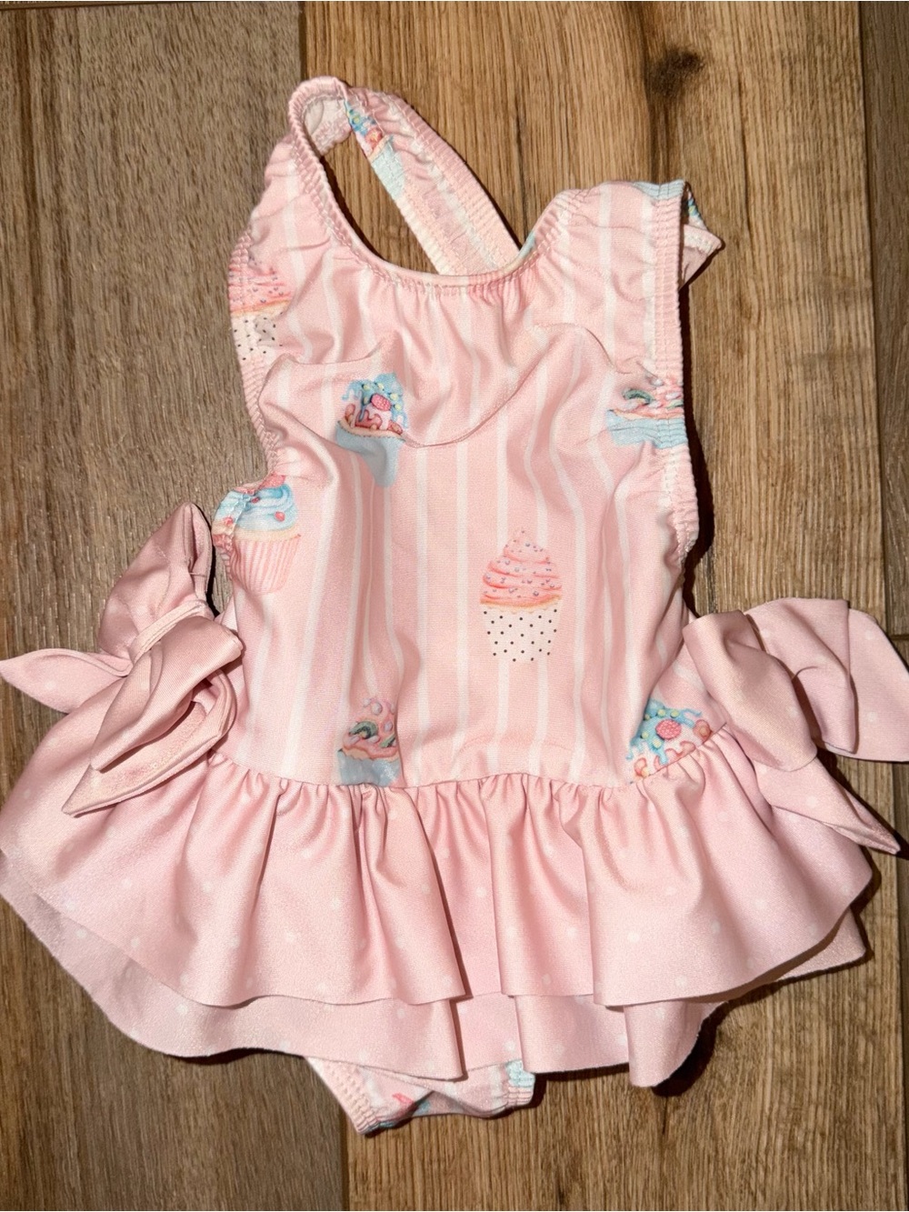 $80 Sal & Pimenta Swimsuit 12-18 months bows